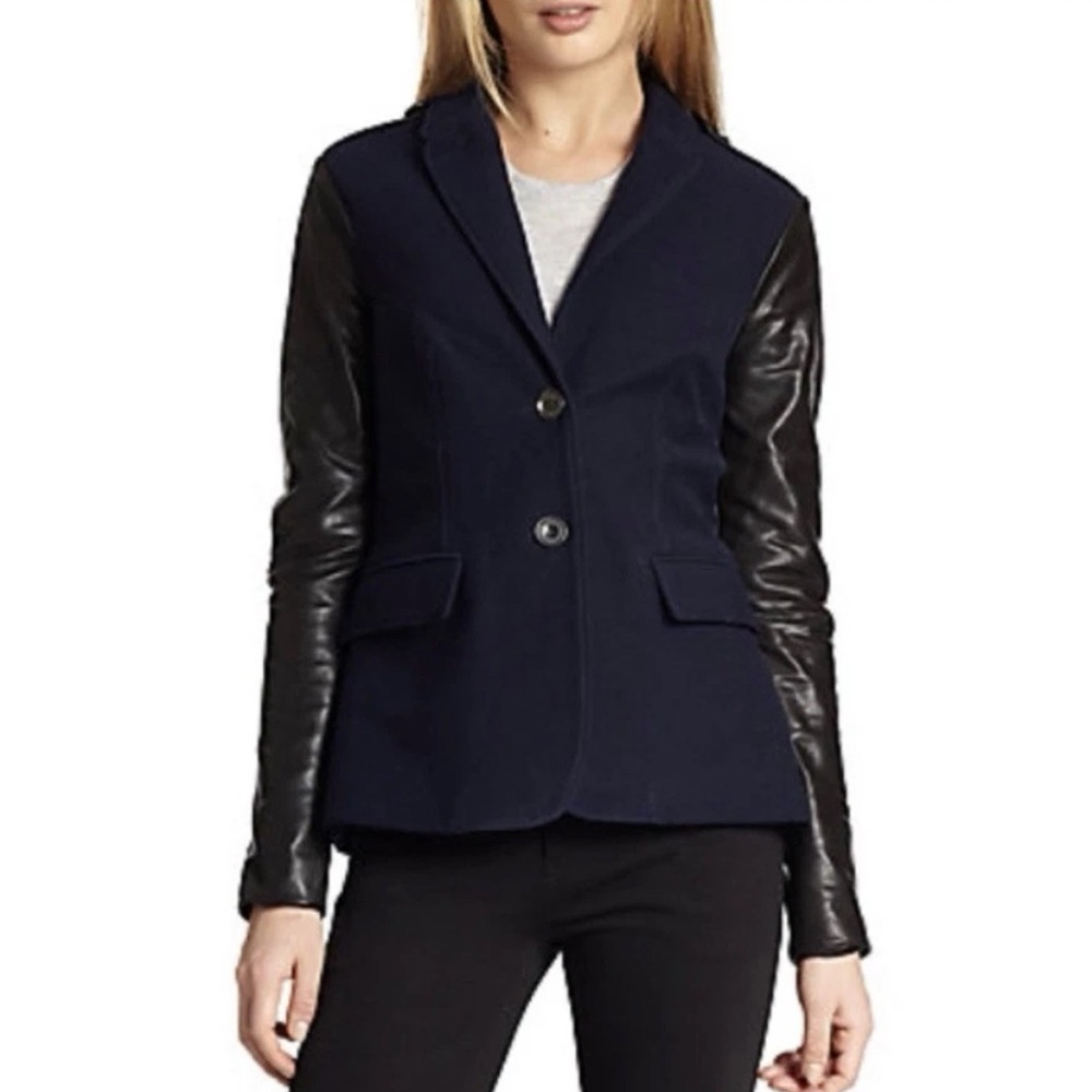 NWOT Burberry Brit Wollaton Twill Leather Jacket